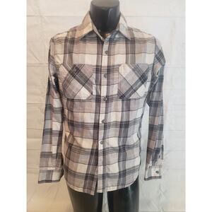 Converse One Star Men's Button Up; Gray & White Flannel - S